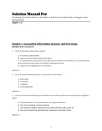 Solution Manual For Accounting Information Systems, 4th Edition © 2024 By Vernon Richardson, Chengy