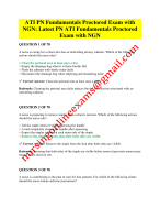 ATI PN Fundamentals Retake 20232025 Proctored Exam with NGN 70 Questions  Rationales