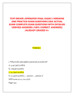 TCFP DRIVER /OPERATOR FINAL EXAM 2 VERSIONS  AND PRACTICE EXAM QUESTIONS 2025 ACTUAL  EXAM