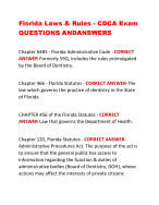 Florida Laws & Rules - CDCA Exam QUESTIONS And answers