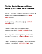 Florida Dental Laws and Rules  Exam QUESTIONS