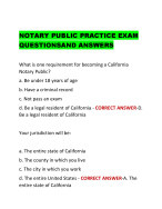 NOTARY PUBLIC PRACTICE EXAM  QUESTION