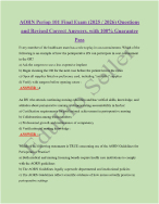 AORN Periop 101 Final Exam (2025 / 2026) Questions and Revised Correct Answers