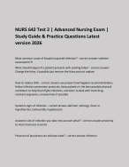 NURS 642 Test 2 | Advanced Nursing Exam | Study Guide & Practice Questions Latest version 2026