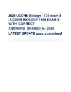 2026 UCONN Biology 1108 exam 3  / UCONN BIOLOGY 1108 EXAM 3 WITH  CORRECT   ANSWERS  GRADED A+