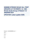 2026NIH STROKE SCALE ALL TEST GROUPS A-F PATIENTS 1-6 / NIH Stroke Scale Group Patient 1-6 ANSWER