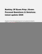 Barkley 3P Exam Prep | Exam-Focused Questions & Solutions latest update 2026