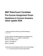 MSF RiderCoach Candidate   Pre-Course Assignment Exam  Questions & Correct Answers   2026