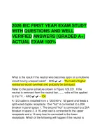2026 IEC FIRST YEAR EXAM STUDY  WITH QUESTIONS AND   VERIFIED ANSWERS [GRADED A+]  ACTUAL EXAM 1