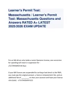 Learner's Permit Test:   Massachusetts /  Questions and  Answer