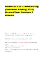 Distressed M&A & Restructuring (Investment Banking) 2026 | Updated Exam Questions & Answers