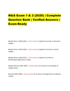 M&A Exam 1 & 2 (2026) | Complete Question Bank | Verified Answers | Exam-Ready