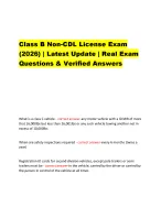 Class B Non-CDL License Exam (2026) | Latest Update | Real Exam Questions & Verified Answers