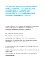 ATI CAPSTONE PHARMACOLOGY ASSESSMENT  EXAM LATEST EXAM | QUESTIONS AND  CORRECT VERIFIED ANSWERS|