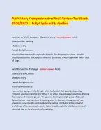 Art History Comprehensive Final Review Test Bank 2026/2027 | Fully Updated & Verified