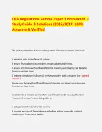QFA Regulations Sample Paper 3 Prep exam  –Study Guide & Solutions (2026/2027) 100% Accurate & Veri