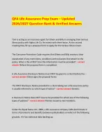 QFA Life Assurance Prep Exam – Updated 2026/2027 Question Bank & Verified Answer