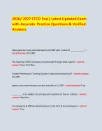 2026/ 2027 CTCD Test| Latest Updated Exam  with Accurate  Practice Questions & Verified Answers