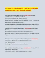 CTCD 2026/ 2027 Predictor Exam with Real Exam Questions with 100% Verified Answers