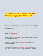 CTCD Exam 2026/ 2027  Actual Questions & Answers | Fully Updated Practice Test