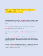 CTCD Exam 2026/ 2027 – Real Exam Questions with 100% Verified Answers