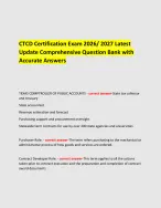 CTCD Certification Exam 2026/2027 Latest  Update Comprehensive Question Bank with Accurate Answers
