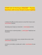 HVACR Unit 31 Final Exam 2026/2027 – Practice Questions with Correct ...