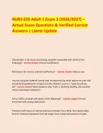 NURS 620 Adult 1 Exam 2 (2026/2027) – Actual Exam Questions & Verified Correct Answers | Latest