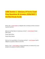 LARE Section 1- Glossary of Terms Exam Prep - DocMerit