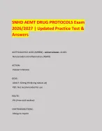 SNHD AEMT DRUG PROTOCOLS Exam 2026/2027 - DocMerit