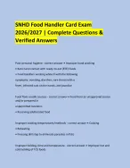 SNHD Food Handler Card Exam 2026/2027 | Complete Questions and - DocMerit
