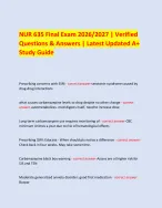 NUR 635 Final Exam 2026/2027 | Verified Questions and Answers | Latest ...