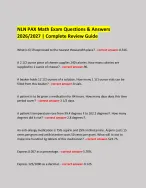 NLN PAX Math Exam Questions and Answers 2026/2027 | Complete Review ...