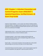 APIC Chapter 1: Infection Prevention and Control Programs Exam 2026/ ...