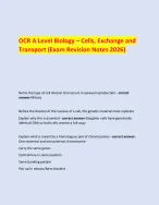 OCR A Level Biology – Cells, Exchange and Transport (Exam Revision ...