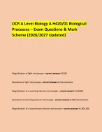 OCR A Level Biology A H420/01 Biological Processes – Exam Questions and ...