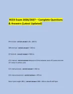 RCES Exam 2026/2027 – Complete Questions and - DocMerit