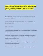 CAP Exam Practice Questions and Answers (2026/2027 Updated) | Revision ...