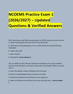 NCOEMS Practice Exam 1 (2026/2027) – Updated Questions and - DocMerit