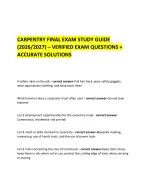 CARPENTRY FINAL EXAM STUDY GUIDE (2026/2027) – VERIFIED EXAM - DocMerit