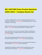 MLT ASCP BOC Exam Practice Questions (2026–2027) – Complete Review Set ...
