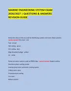 MARINE ENGINEERING SYSTEM EXAM 2026/2027 | QUESTIONS and ANSWERS ...