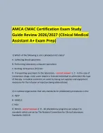 AMCA CMAC Certification Exam Study Guide Review 2026/2027 (Clinical ...