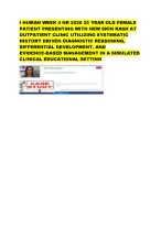 I HUMAN WEEK 4 NR 2026 25 YEAR OLD FEMALE PATIENT PRESENTING WITH NEW ...
