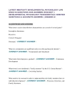 LATEST WESTCOTT DEVELOPMENTAL PSYCHOLOGY LIFE  SPAN 84 QUESTIONS AND ANSWERS 2026/2027 ||
