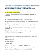 NSG 6020 ADVANCED HEALTH ASSESSMENT 47 QUESTIONS  AND ANSWERS 2026/2027. ADVANCED HEALTH