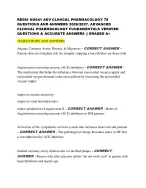 REGIS NU641 ADV CLINICAL PHARMACOLOGY 78  QUESTIONS AND ANSWERS 2026/2027. ADVANCED  CLINICAL PHARM