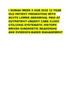 I HUMAN WEEK 9 NUR 2026 32 YEAR OLD PATIENT PRESENTING WITH ACUTE LOWER ...