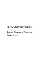 IB HL Chemistry Notes (Electron Transfer Reaction)