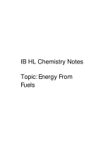 IB HL Chemistry Notes (Energy from Fuels)